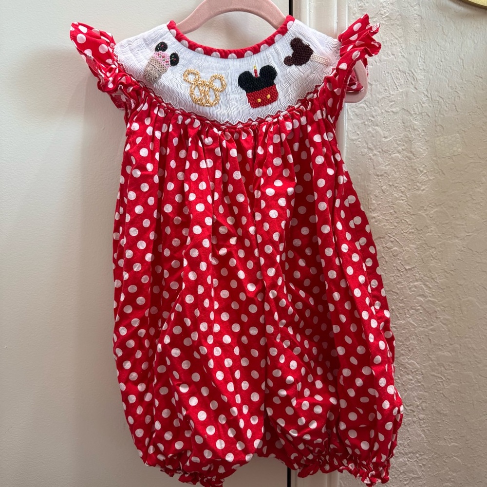 Mickey Treats Red Polka Dot Bubble Romper